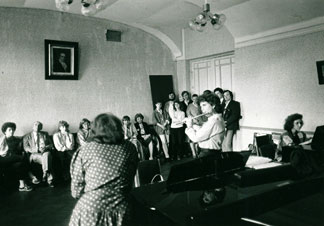 Masterclass at Leningrad Conservatory, while on tour with the New York Philharmonic